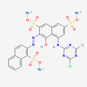 molecular formula C23H11Cl2N6Na3O10S3 B12372004 trisodium;5-[(4,6-dichloro-1,3,5-triazin-2-yl)amino]-4-hydroxy-3-[(1-sulfonatonaphthalen-2-yl)diazenyl]naphthalene-2,7-disulfonate 