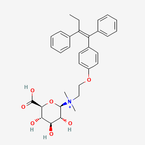 molecular formula C32H38NO7+ B1237210 tamoxifen N-beta-D-glucosiduronic acid 