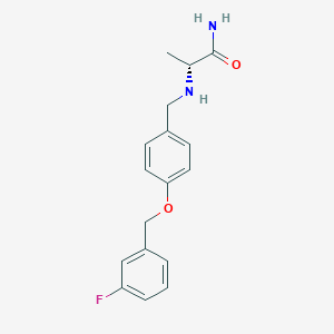 (2R)-2-[[4-[(3-fluorophenyl)methoxy]phenyl]methylamino]propanamide