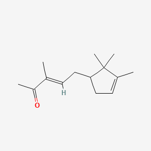 molecular formula C14H22O B1237229 3-Penten-2-one, 3-methyl-5-(2,2,3-trimethyl-3-cyclopenten-1-yl)- CAS No. 65113-95-3