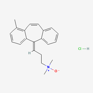 molecular formula C21H24ClNO B1237236 N,N-Dimethyl-3-(1-methyl-5H-dibenzo(a,d)cycloheptene-5-ylidene)propylamine N-oxide hydrochloride CAS No. 27747-18-8