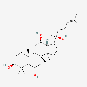 molecular formula C30H52O4 B1237248 (3S,8R,10R,12R,13R)-17-[(2R)-2-hydroxy-6-methylhept-5-en-2-yl]-4,4,8,10,14-pentamethyl-2,3,5,6,7,9,11,12,13,15,16,17-dodecahydro-1H-cyclopenta[a]phenanthrene-3,6,12-triol 