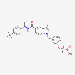 molecular formula C34H40N2O4 B12372784 2-{3-[(5-{[(1S)-1-(4-tert-butylphenyl)ethyl]carbamoyl}-2,3-dimethyl-1H-indol-1-yl)methyl]phenoxy}-2-methylpropanoic acid 