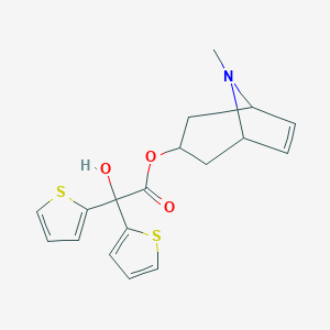 molecular formula C18H19NO3S2 B123729 exo-alpha-Hydroxy-alpha-2-thienyl-2-thiopheneacetic Acid 8-Methyl-8-azabicyclo[3.2.1]oct-6-en-3-yl Ester CAS No. 736108-96-6