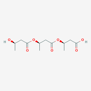 molecular formula C12H20O7 B1237295 (3R)-3-{[(3R)-3-{[(3R)-3-hydroxybutanoyl]oxy}butanoyl]oxy}butanoic acid 