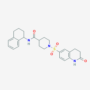 1-[(2-oxo-3,4-dihydro-1H-quinolin-6-yl)sulfonyl]-N-(1,2,3,4-tetrahydronaphthalen-1-yl)-4-piperidinecarboxamide