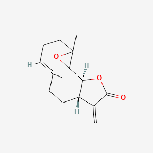 molecular formula C15H20O3 B1237310 (1S,7E,11S)-4,8-dimethyl-12-methylidene-3,14-dioxatricyclo[9.3.0.02,4]tetradec-7-en-13-one 
