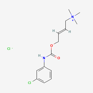 molecular formula C14H20Cl2N2O2 B1237320 4-(N-(3-Chlorophenyl)carbamoyloxy)-2-butenyltrimethylammonium CAS No. 13681-36-2