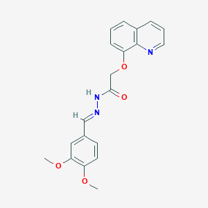 molecular formula C20H19N3O4 B1237342 N-[(E)-(3,4-dimethoxyphenyl)methylideneamino]-2-quinolin-8-yloxyacetamide 