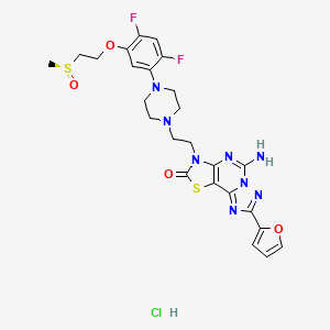 molecular formula C25H27ClF2N8O4S2 B12373604 Inupadenant Hydrochloride CAS No. 2411004-22-1
