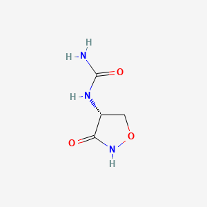 molecular formula C4H7N3O3 B1237362 Urea, (3-oxo-4-isoxazolidinyl)-, (R)- CAS No. 53459-33-9