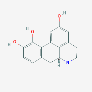 molecular formula C17H17NO3 B1237366 (8R)-7-methyl-5,6,6a,7-tetrahydro-4H-dibenzo[de,g]quinoline-2,13,14-triol 