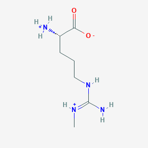 molecular formula C7H17N4O2+ B1237375 (2S)-2-ammonio-5-{[iminio(methylamino)methyl]amino}pentanoate 