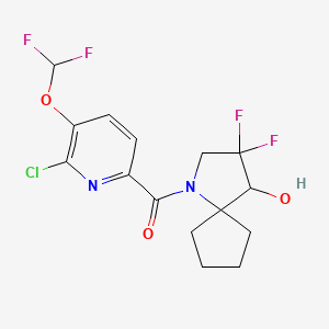 molecular formula C15H15ClF4N2O3 B12373915 [6-Chloro-5-(difluoromethoxy)pyridin-2-yl]-(3,3-difluoro-4-hydroxy-1-azaspiro[4.4]nonan-1-yl)methanone 