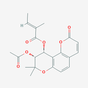 (9R,10R)-9-(acetyloxy)-8,8-dimethyl-2-oxo-9,10-dihydro-2H,8H-pyrano[2,3-f]chromen-10-yl (2E)-2-methylbut-2-enoate