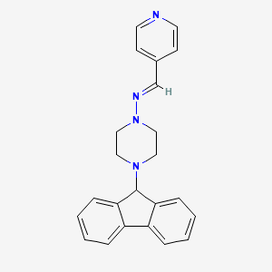 4-(9H-fluoren-9-yl)-N-(4-pyridinylmethylene)-1-piperazinamine