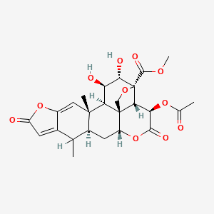 methyl (1S,2R,3R,4S,5R,8R,9S,10R,13R,15S)-10-acetyloxy-3,4-dihydroxy-1,16-dimethyl-11,19-dioxo-6,12,20-trioxahexacyclo[13.7.0.02,8.05,9.08,13.017,21]docosa-17,21-diene-5-carboxylate