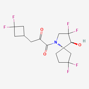 molecular formula C15H17F6NO3 B12374206 3-(3,3-difluorocyclobutyl)-1-[(4S,5S)-3,3,8,8-tetrafluoro-4-hydroxy-1-azaspiro[4.4]nonan-1-yl]propane-1,2-dione 