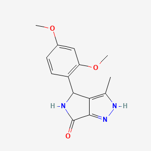 molecular formula C14H15N3O3 B1237453 4-(2,4-dimethoxyphenyl)-3-methyl-4,5-dihydro-2H-pyrrolo[3,4-c]pyrazol-6-one 