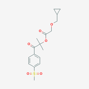 molecular formula C17H22O6S B123746 2-(Cyclopropylmethoxy)-acetic Acid 1,1-Dimethyl-2-[4-(methylsulfonyl)phenyl]-2-oxoethyl Ester CAS No. 246869-15-8