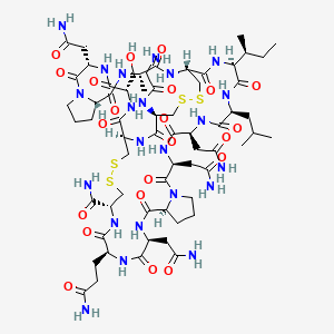 molecular formula C63H100N22O22S4 B12374706 H-Gly-Cys(1)-Cys(2)-Ser-Asn-Pro-Ala-Cys(1)-Ile-Leu-Asn-Asn-Pro-Asn-Gln-Cys(2)-NH2 