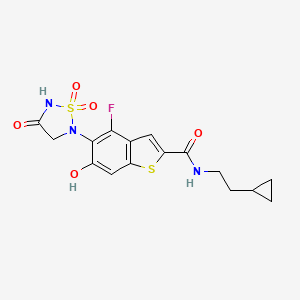 molecular formula C16H16FN3O5S2 B12374747 PTPN2-IN-1 