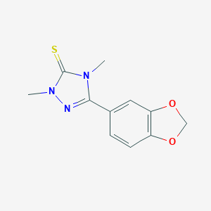 molecular formula C11H11N3O2S B012375 3H-1,2,4-Triazole-3-thione, 2,4-dihydro-5-(1,3-benzodioxol-5-yl)-2,4-dimethyl- CAS No. 110623-40-0