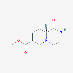 molecular formula C10H16N2O3 B123754 cis-1-Oxo-octahydro-pyrido[1,2-a]pyrazine-7-carboxylic acid methyl ester CAS No. 145033-25-6