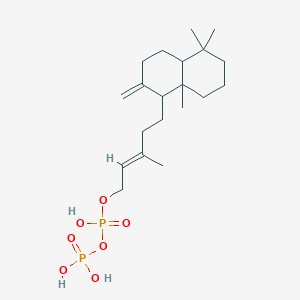 molecular formula C20H36O7P2 B1237545 [(E)-5-(5,5,8a-trimethyl-2-methylidene-3,4,4a,6,7,8-hexahydro-1H-naphthalen-1-yl)-3-methylpent-2-enyl] phosphono hydrogen phosphate 