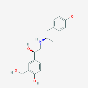 molecular formula C19H25NO4 B1237548 4-[(1R)-1-hydroxy-2-[[(2R)-1-(4-methoxyphenyl)propan-2-yl]amino]ethyl]-2-(hydroxymethyl)phenol 