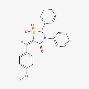 molecular formula C23H19NO4S B1237549 (5E)-5-[(4-甲氧基苯基)亚甲基]-1,1-二氧代-2,3-二苯基-1,3-噻唑烷-4-酮 