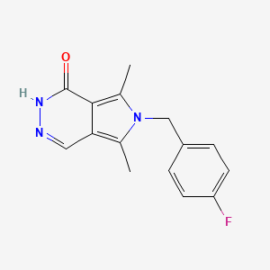 molecular formula C15H14FN3O B1237553 6-[(4-fluorophenyl)methyl]-5,7-dimethyl-2H-pyrrolo[3,4-d]pyridazin-1-one 