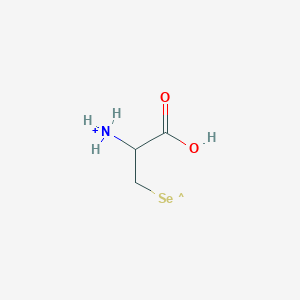 molecular formula C3H7NO2Se+ B1237557 1-Carboxy-2-selanylethanaminium 