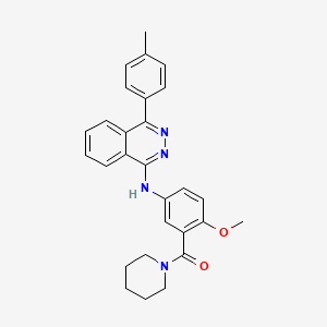 molecular formula C28H28N4O2 B1237558 [2-Methoxy-5-[[4-(4-methylphenyl)-1-phthalazinyl]amino]phenyl]-(1-piperidinyl)methanone 