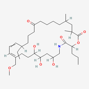 molecular formula C35H61NO8 B1237564 (12E)-16-ethyl-6,8,9-trihydroxy-12-(methoxymethyl)-25,27-dimethyl-2-propyl-1-oxa-4-azacyclooctacosa-12,14-diene-3,20,28-trione CAS No. 60616-99-1