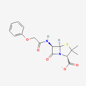 molecular formula C16H17N2O5S- B1237569 Phenoxymethylpenicillin(1-) 