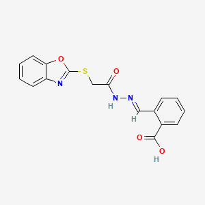 molecular formula C17H13N3O4S B1237591 2-{[2-(Benzooxazol-2-ylsulfanyl)-acetyl]-hydrazonomethyl}-benzoic acid 