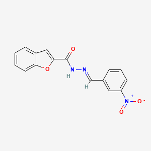 molecular formula C16H11N3O4 B1237592 N-[(E)-(3-nitrophenyl)methylideneamino]-1-benzofuran-2-carboxamide 
