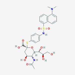 molecular formula C29H35N3O10S2 B123760 2-(N-Dansyl-4-aminophenylthio)-N-acetyl-9-O-acetylneuraminic acid CAS No. 141303-70-0