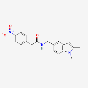 molecular formula C19H19N3O3 B1237603 N-[(1,2-dimethyl-5-indolyl)methyl]-2-(4-nitrophenyl)acetamide CAS No. 6259-52-5