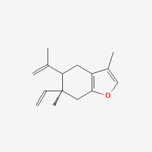 molecular formula C15H20O B1237614 (6S)-6-ethenyl-3,6-dimethyl-5-prop-1-en-2-yl-5,7-dihydro-4H-1-benzofuran 