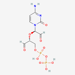 B1237628 Cytidine 5'-diphosphate 2',3'-dialdehyde CAS No. 87668-74-4