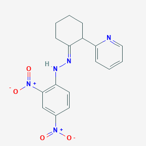 molecular formula C17H17N5O4 B1237635 2,4-dinitro-N-[(E)-(2-pyridin-2-ylcyclohexylidene)amino]aniline 