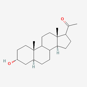 molecular formula C21H34O2 B1237667 1-[(3R,5S,10S,13S,14S)-3-hydroxy-10,13-dimethyl-2,3,4,5,6,7,8,9,11,12,14,15,16,17-tetradecahydro-1H-cyclopenta[a]phenanthren-17-yl]ethanone 