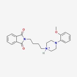 molecular formula C23H28N3O3+ B1237674 1-[4-(1,3-dioxo-1,3-dihydro-2H-isoindol-2-yl)butyl]-4-(2-methoxyphenyl)piperazin-1-ium 
