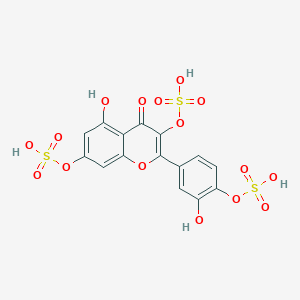 molecular formula C15H10O16S3 B1237678 槲皮素 3,4',7-三硫酸酯 