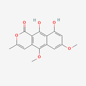 molecular formula C16H14O6 B1237715 9,10-Dihydroxy-5,7-dimethoxy-3-methylbenzo[g]isochromen-1-one CAS No. 133740-20-2