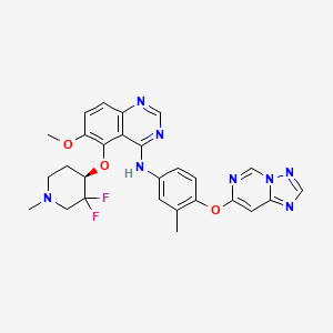 molecular formula C27H26F2N8O3 B12377167 Perzebertinib 