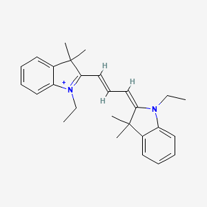 molecular formula C27H33N2+ B1237725 1-ethyl-2-[3-(1-ethyl-3,3-dimethyl-1,3-dihydro-2H-indol-2-ylidene)prop-1-en-1-yl]-3,3-dimethyl-3H-indolium 