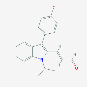molecular formula C20H18FNO B123778 (E)-3-(3-(4-Fluorophenyl)-1-isopropyl-1H-indol-2-yl)acrylaldehyde CAS No. 93957-50-7